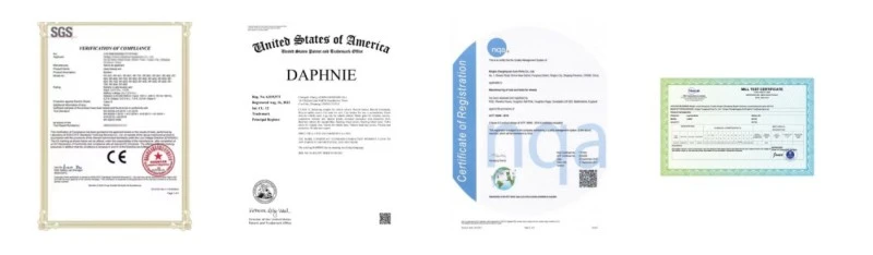 J W Auto Parts certifications including ISO9001, IATF16949, SGS testing, RoHS, and REACH